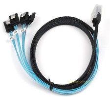 NEW 1M Mini SAS 4i SFF-8087 36-Pin Male to 4 SATA 7-Pin Splitter Adapter Cable