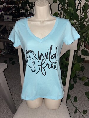 Womens S T-shirt Wild and Free Next Level