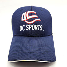 OC SPORTS Logo Blue Baseball Hat Cap White Mesh Look Back Adjustable NWT