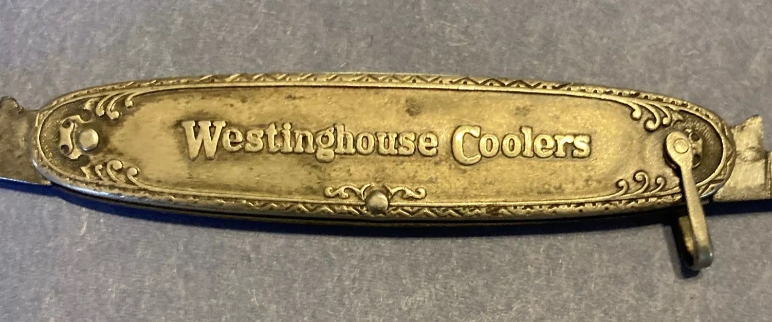 Vintage advertising Westinghouse Coolers 2blade, Pocket Pen Knife, no maker mark