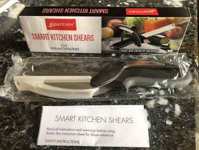 New in the Box Gia's Smart Kitchen Shears 2 in 1 Knife & Cutting Board 16076