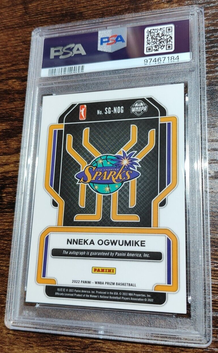 2022 Prizm WNBA Nneka Ogwumike Signature Auto PSA 8 view 2