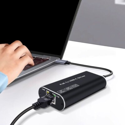 POE to Ethernet Adapter PoE to USB C Converters For USB C Devices For Travel Use