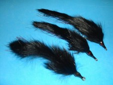 FLY FISHING FLIES - Black BARRY'S PIKE FLY size #3/0 (3 pcs.)