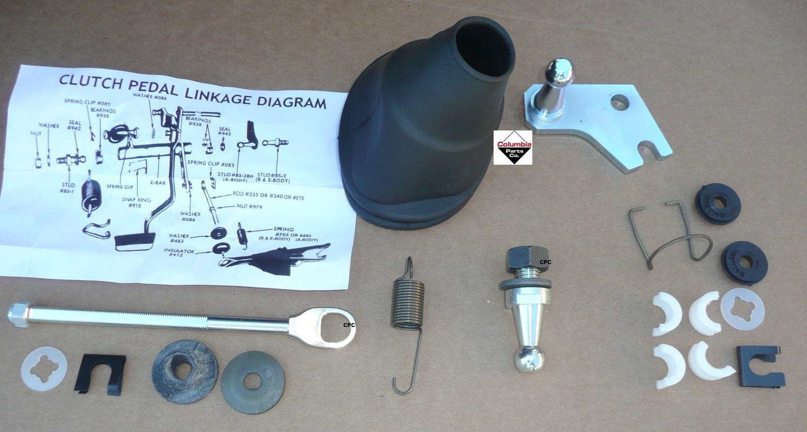 1968-71 Dart Duster Clutch Linkage 4-Speed Kit Rod Boot Z-Bar Crank 318 340 360