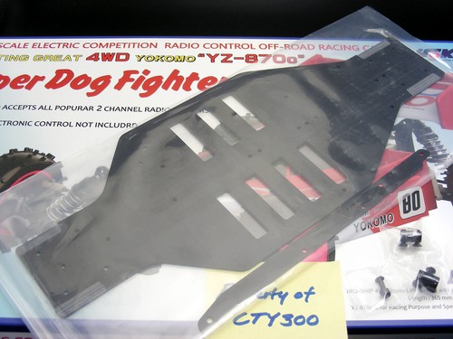 Yokomo YZ10 YZ870c Super Dog Fighter Main Chassis & Support Brace Plate w Mounts - Picture 8 of 10
