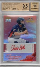 Chris Betts 2013 Panini USA  Autographed 07/25 Tampa Rays Auto BGS 9.5 w/10Auto