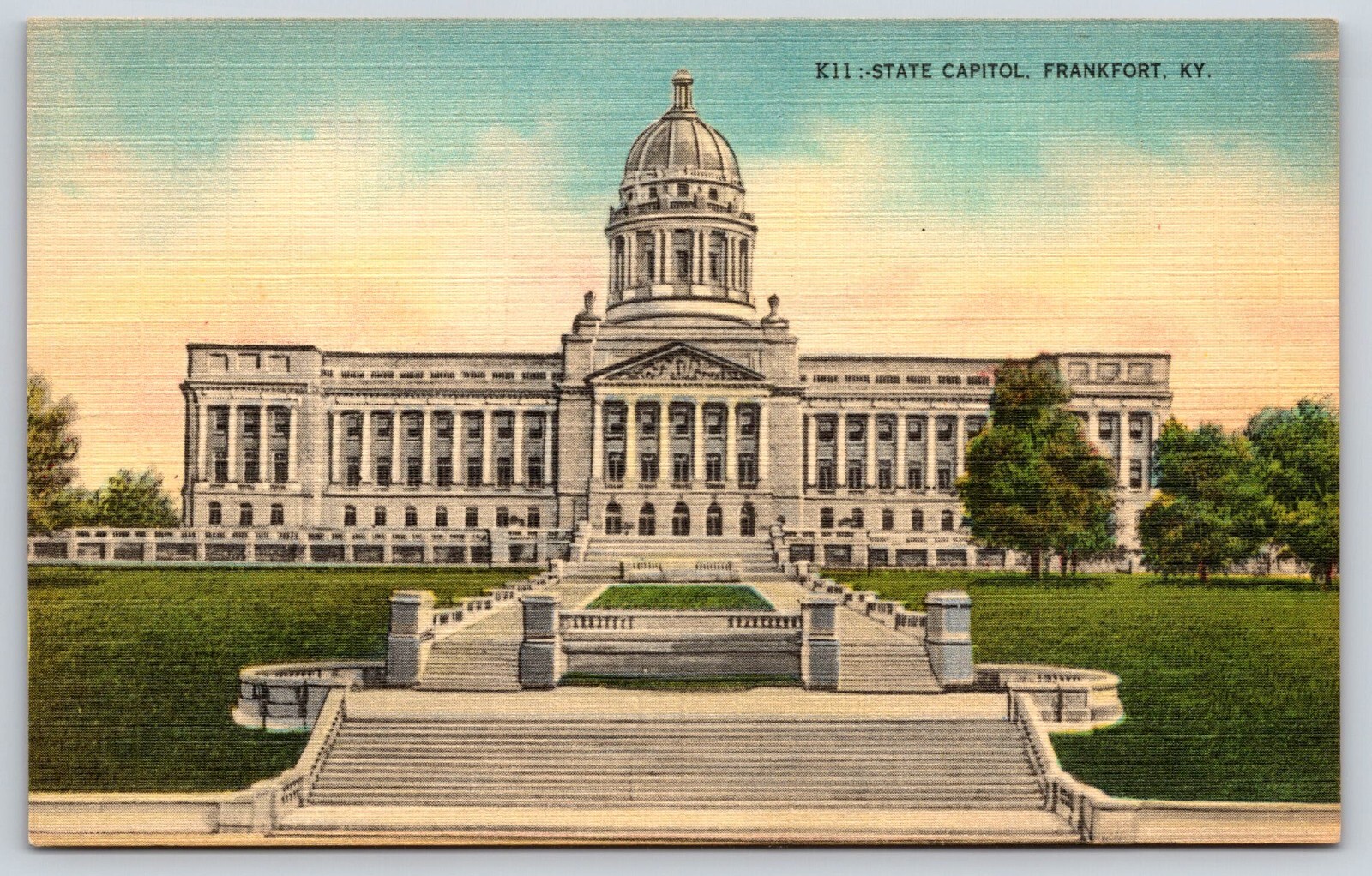 Original Old Antique Vintage Postcard State Capitol Building Frankfort Kentucky