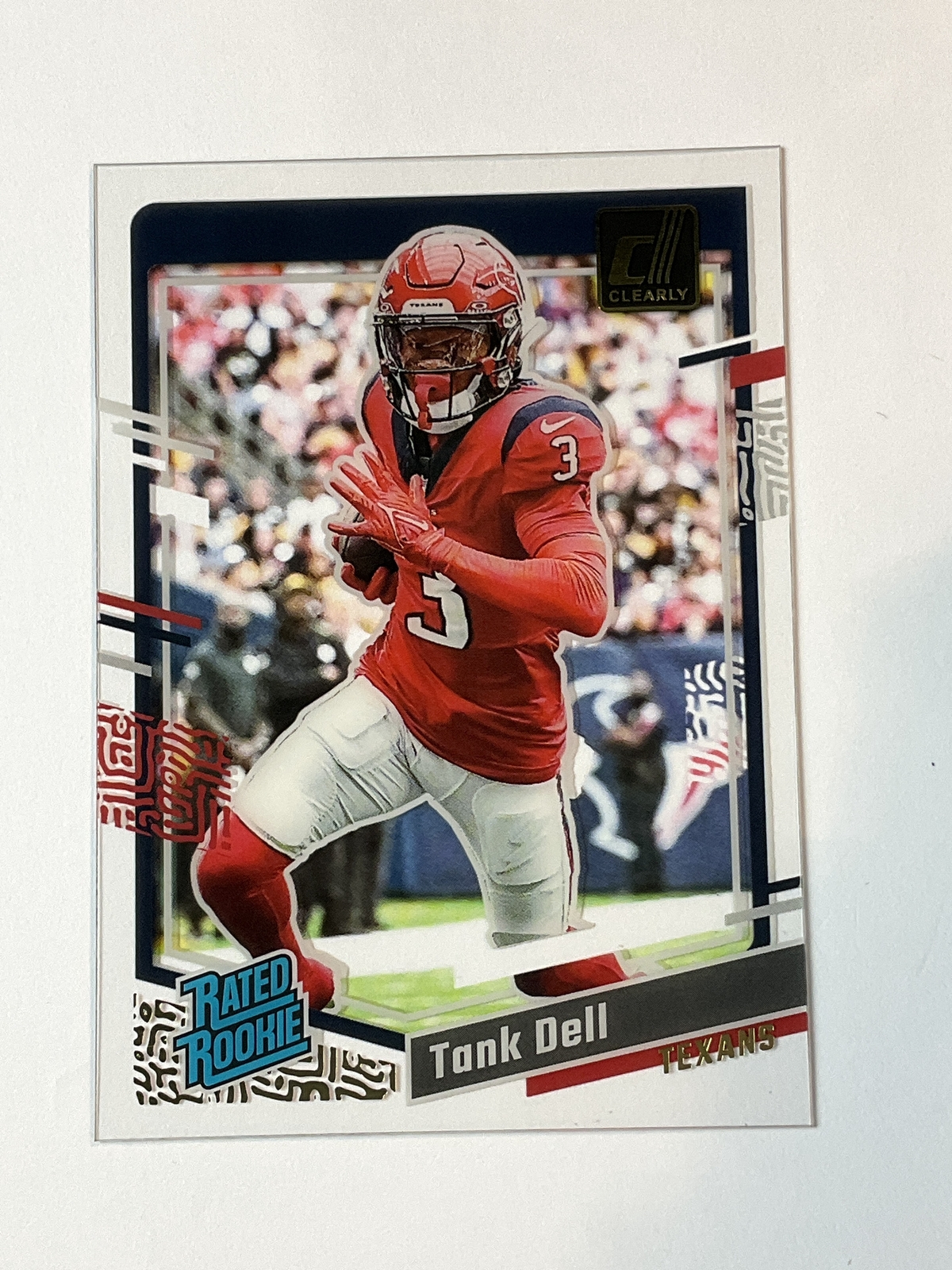 2023 Clearly Donruss Football #85 Tank Dell Houston Texans Gold Rated Rookie!