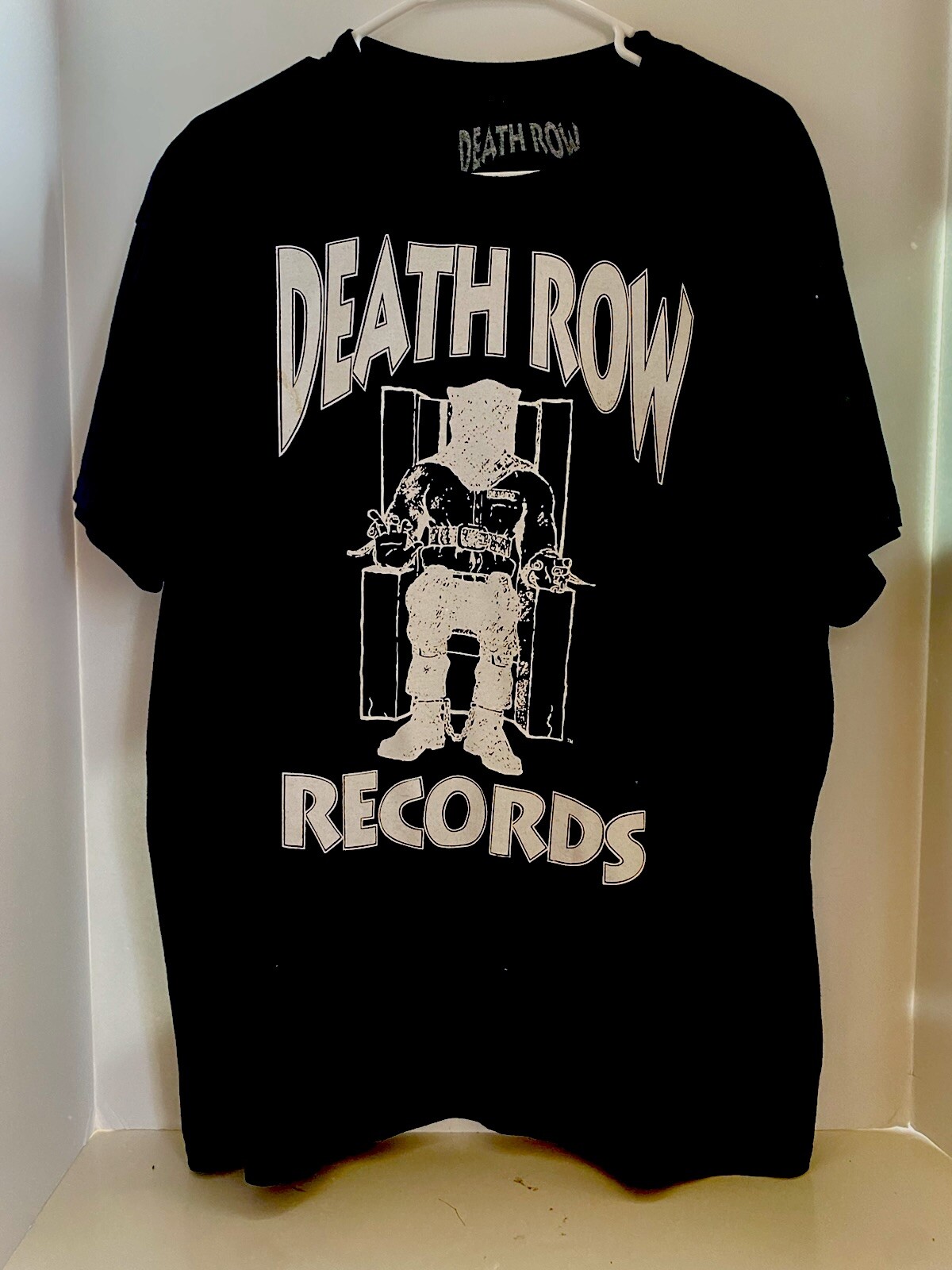 FILA T shirt rap moderna Snoop Dog Death Row Records taglia large sedia elettrica