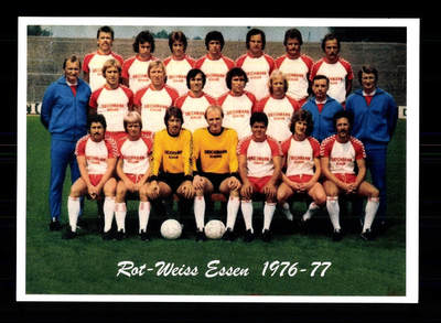 Carte D’équipe Essen 1976-77 Signée – Carte Autographe Rouge-blanc, Foot Allemand