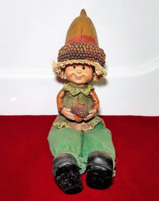 Collectable Acorn Sitting Elf Pixie Figurines Autumn Fall Holiday Decoration 7''