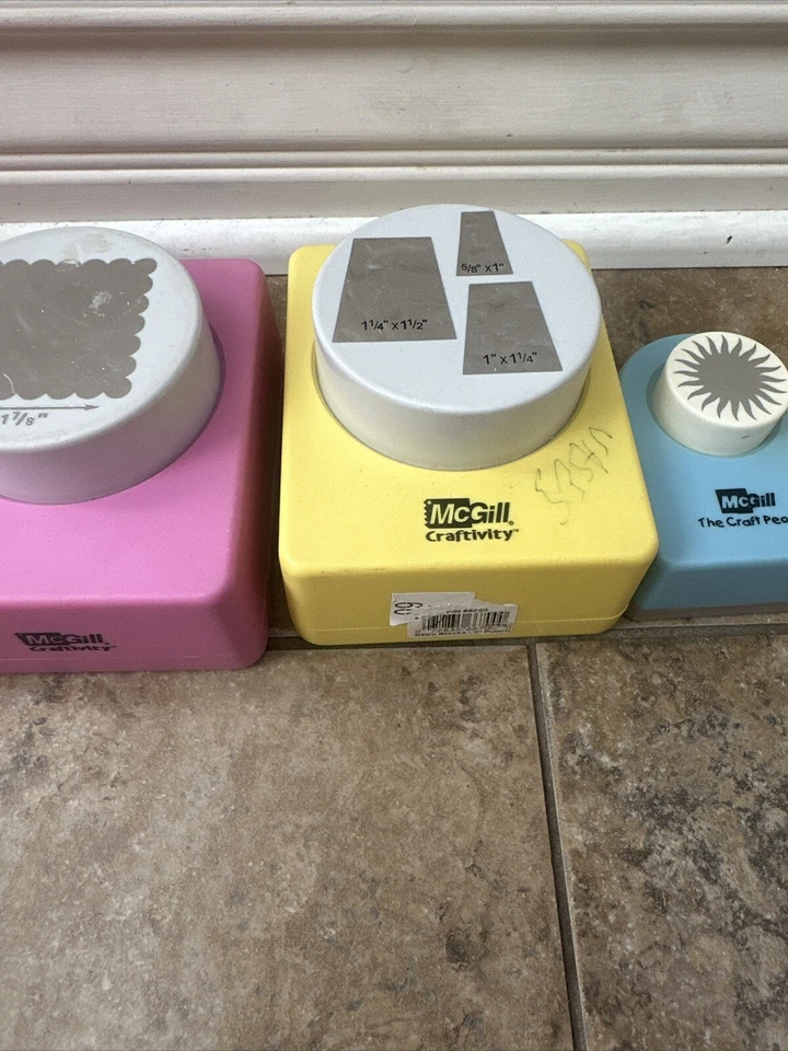 Lote de 6 perforadores de papel cuadrados apilables artesanales McGill Foto 3 de 4