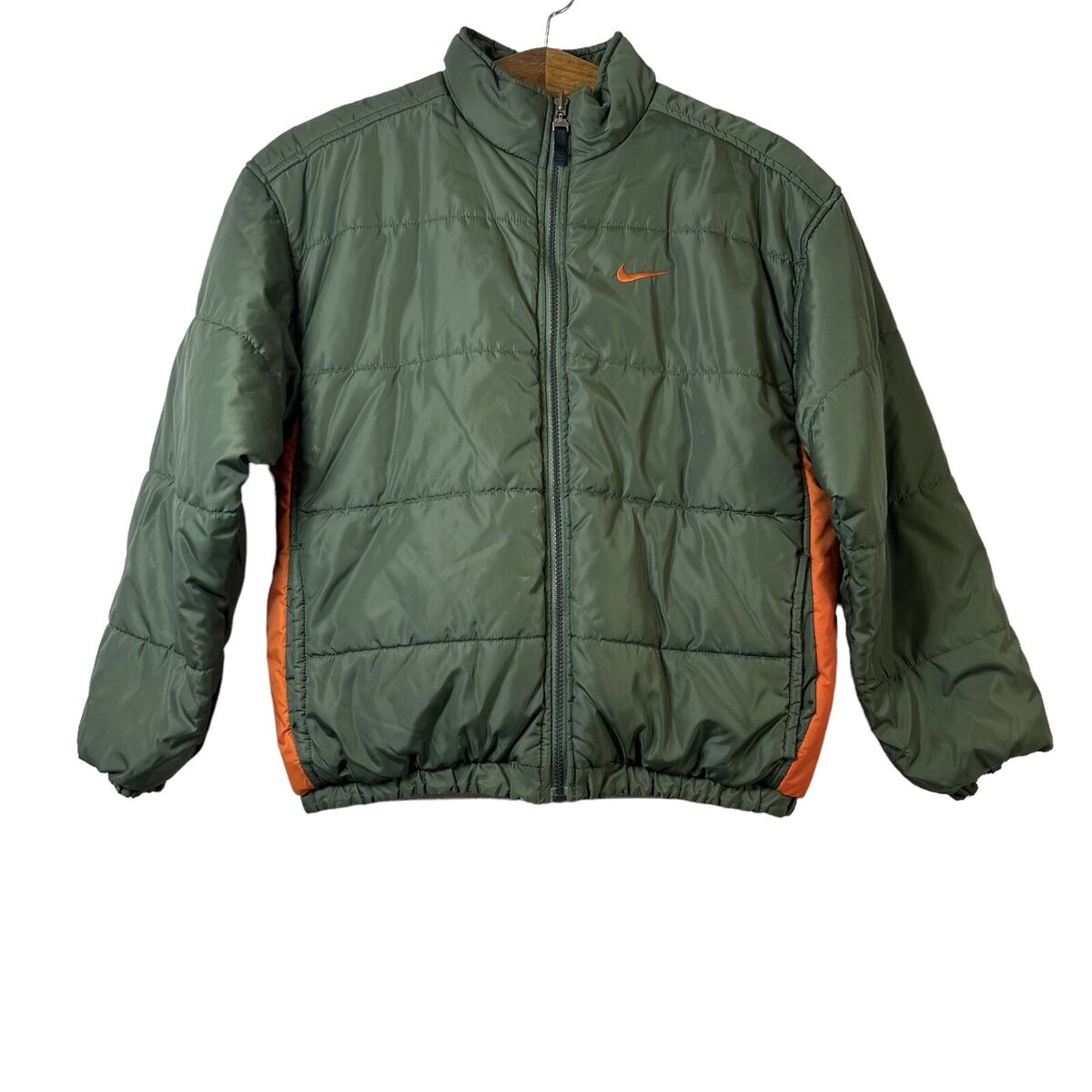 Vintage Y2K Nike Reversible Puffer Coat Jacket Green/Orange Vintage Y2K Nike Reversible Puffer Coat Jacket Green/Orange