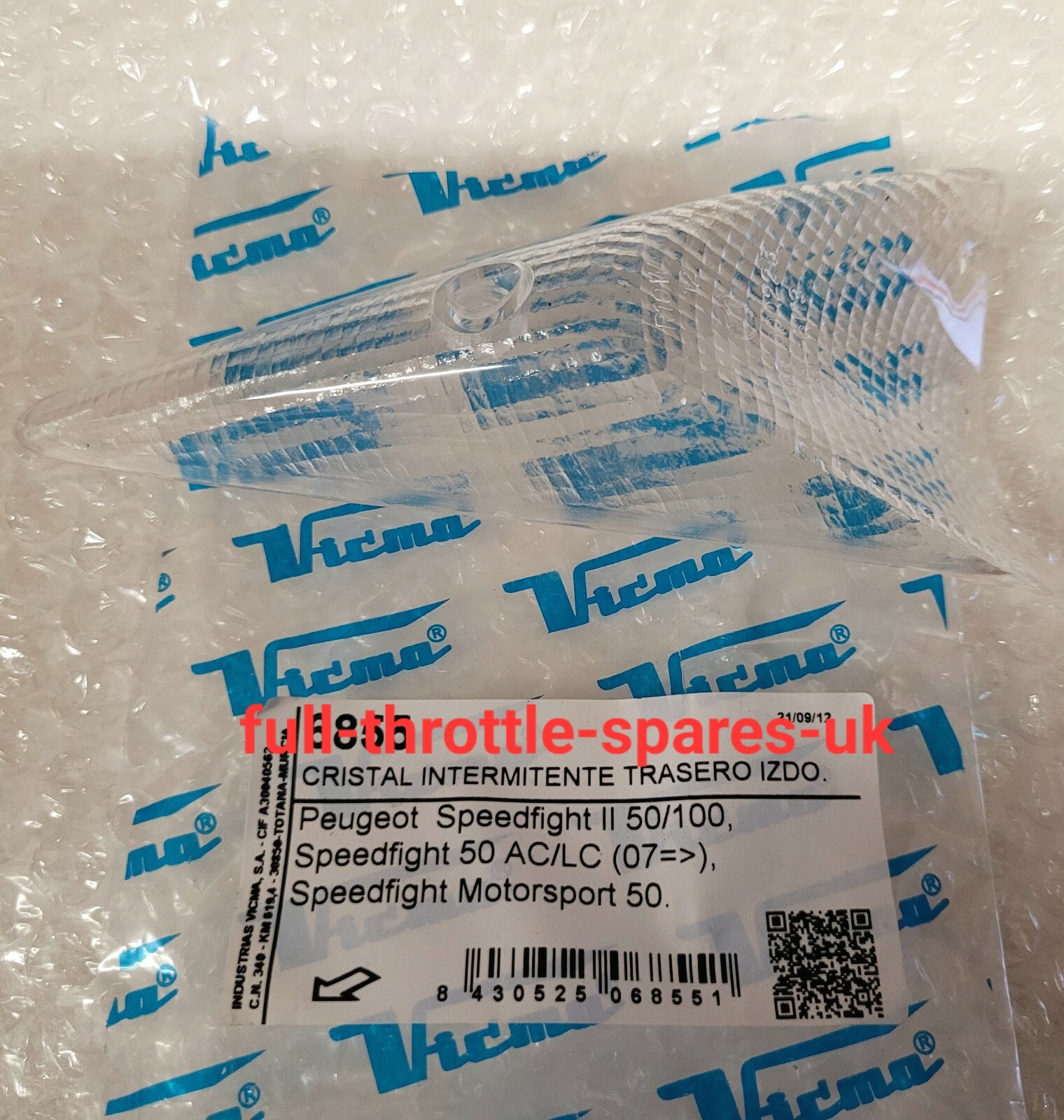 fits: PEUGEOT SPEEDFIGHT 50 100 1998-2009 CLEAR REAR LEFT INDICATOR LENSE