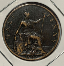1902 Great Britain 1/2 Penny - Edward VII Coin