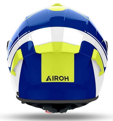 CASCO INTEGRALE DOPPIA VISIERA AIROH SPARK 2 22.06 CHRONO BLU YELLOW GLOSS TG XL - Foto 3 di 4