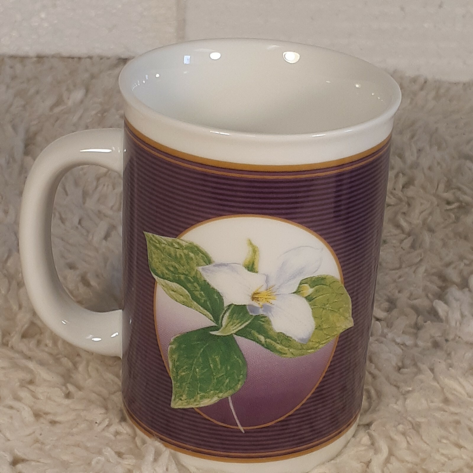 3 Avon Floral Blue Iris Black-eyed Susan Western Trillium Ceramic Coffee Mug Lot