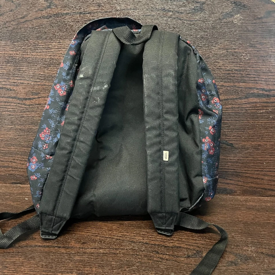 Mochila Vans Off The Wall Classic Realm para mujer negra floral correa ajustable Foto 4 de 4