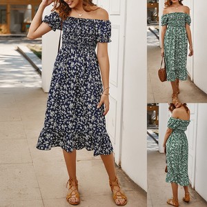 off the shoulder midi summer dress