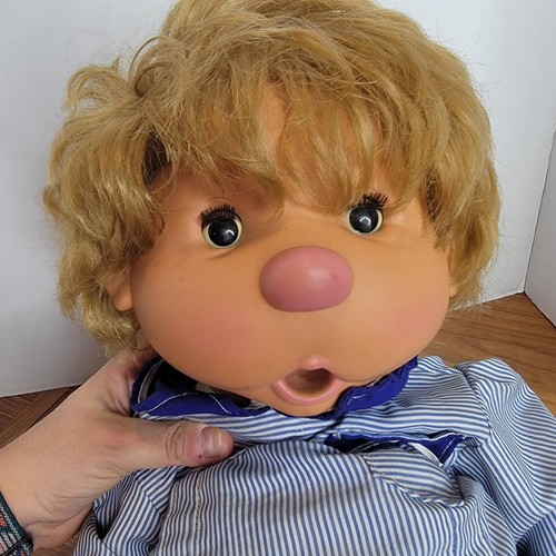 Vintage Vicma Bambus Daumen saugende Babypuppe 1980er Jahre Mädchen blond 19"" schläfrige Augen - Bild 9 von 9