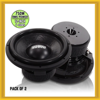 2 x Sundown Audio SA-12 Classic D4 12'' 750W RMS Power DVC 4 Ohms Car Subwoofers