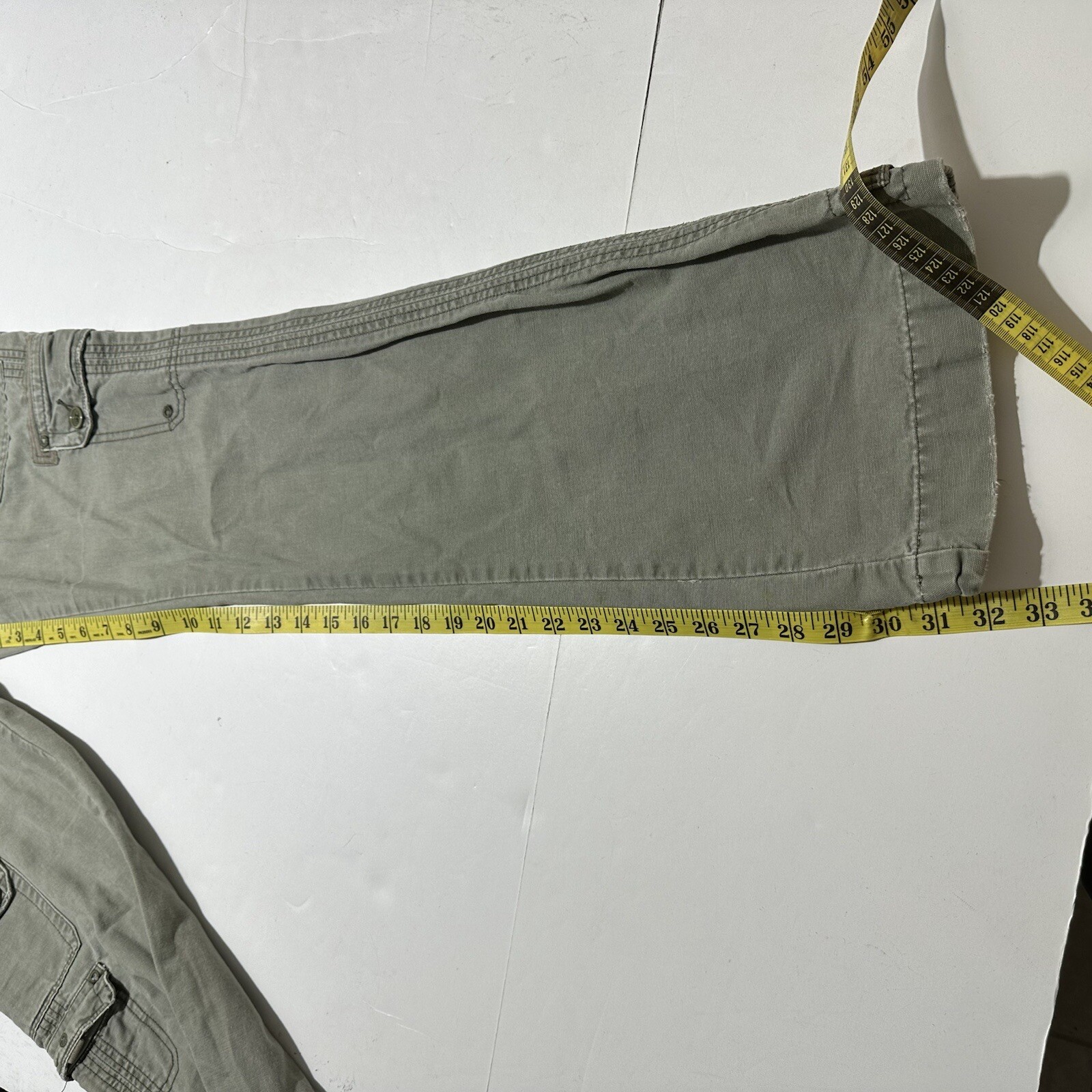 Abercrombie & Fitch Pants Womens 4 Flared Military Cargo Flap Pockets Green