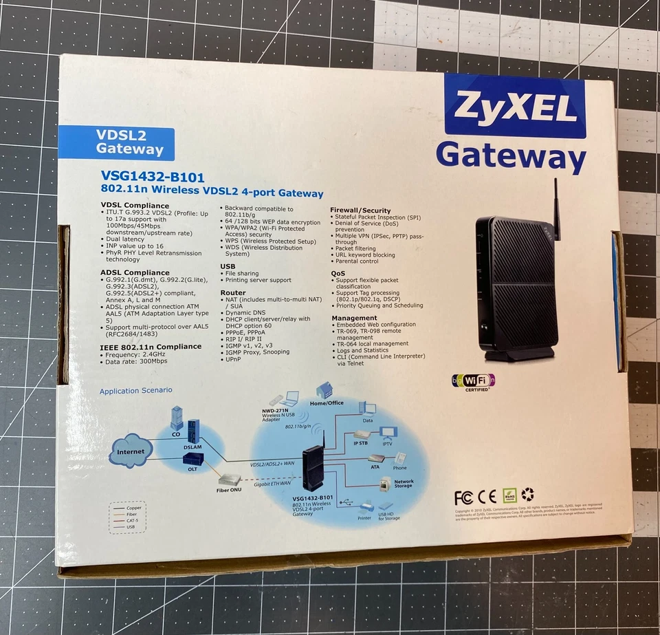 ZyXEL VSG1432-B101 802.11n Wireless VDSL2 4-port Gateway - Image 2 of 4