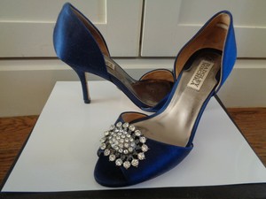 navy rhinestone heels