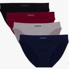 NEW Adidas Women's 4 Pack Stretch Seamless Bikini Underwear Size Medium