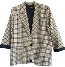 Vintage Blazer Jacket Christy Girl Women's Tartan Plaid 80's Size 8
