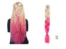 Coloured Twist Braids Synthetic Fiber Jumbo Braiding Rice White Peach