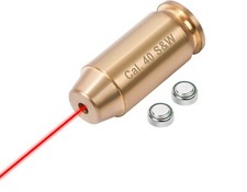 .40 S W Laser Boresighter Brass 40 Cal In-Chamber Red Dot Bore Sight 2X Battery
