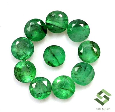 4 mm Natural Emerald Round Cut Lot 10 Pcs 2.33 CTS Untreated Loose Gemstones