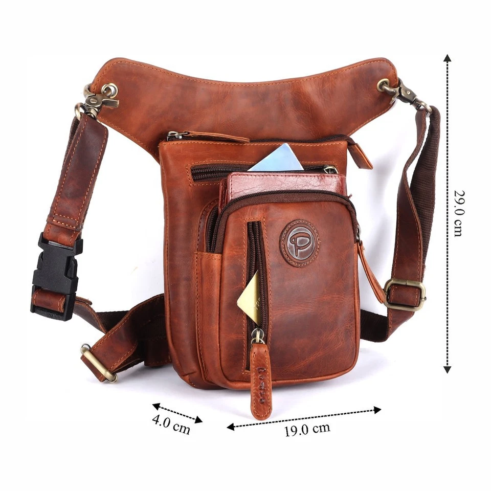 Leder Beintasche Motorrad Herren Damen Tasche Beinbeutel Vintage Pedro - Bild 4 von 4