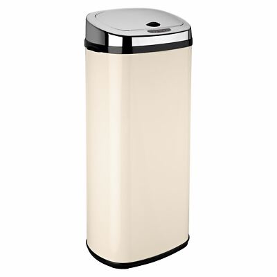 50L Küche Sensor Eimer Automatik Abfalleimer Home Office Chrom Deckel Sahne Eimer