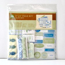 Making Memories 8" x 8" Page Kit Baby Boy 33 Pcs. Blue Green Scrapbooking NEW