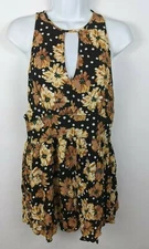 Kendall Kylie romper Shorts Floral Pattern W/ Polka Dots M Women