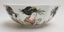 Vintage Fritz and Floyd Geisha Girl Serving Octagonal Vegetable Bowl Large Japan