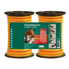 FAIE Weidezaunband Economy gelb/orange, 10 mm / 200 m Doppelpackung