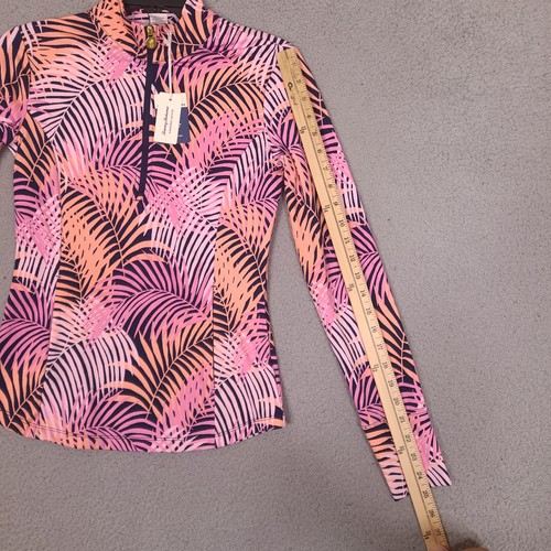 Tommy Bahama Pullover Donna XS Stampa Palma Mezza Zip Attivo Tutti i Giorni - Foto 11 di 14