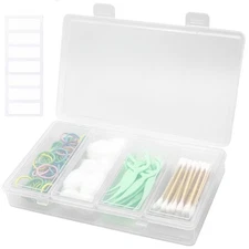 Cotton Swab Holder for Travel, 4 in 1 Portable Small Dental Floss Holder, Tra...