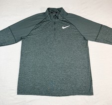 Nike Running Men’s Heather Green Element Hz 2.0 1/4 Zip Performance Pullover, XL
