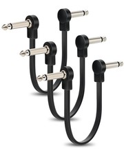 3Pack Professional Guitar Patch Cables 6 Inch 1/4 TS Flat UltraThin Effect G...