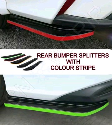 Für Mercedes C E Klasse Stoßstange hinten Splitter Glanz Schwarz mit Streifen Sport AMG