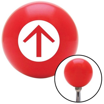 White Circle Directional Arrow Up Red Shift Knob w/ M16x1.5 Insert Shifter Auto