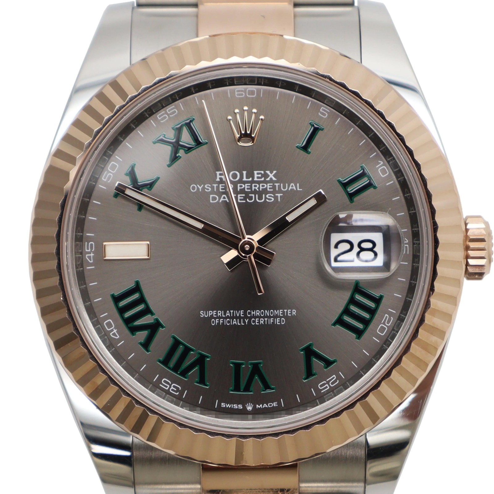2020s Mint Rolex 126331 Datejust 41 Wimbledon 18K Rose Gold Steel Oyster Watch