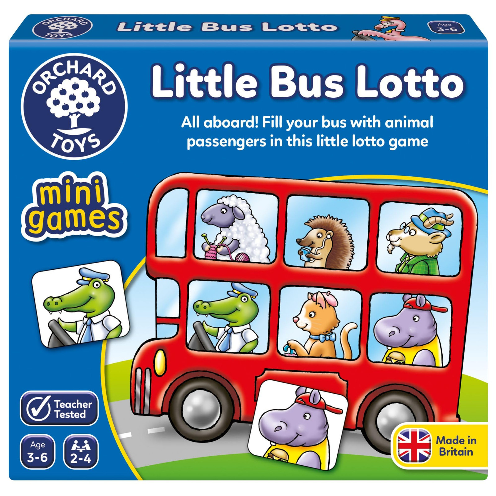 Orchard Toys Little Bus Lotto Mini Game, Small and Compact, Travel Game, Fun Mem