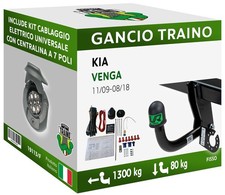Attelage Fixe pour Kia VENGA Hayon 09-18 Kit de câblage à 7 broches