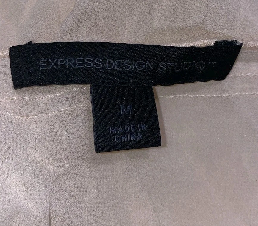 Camiseta sin mangas Y2k 90s Express talla M beige 100 % seda babydoll coqueta kawaii para mujer Foto 3 de 4